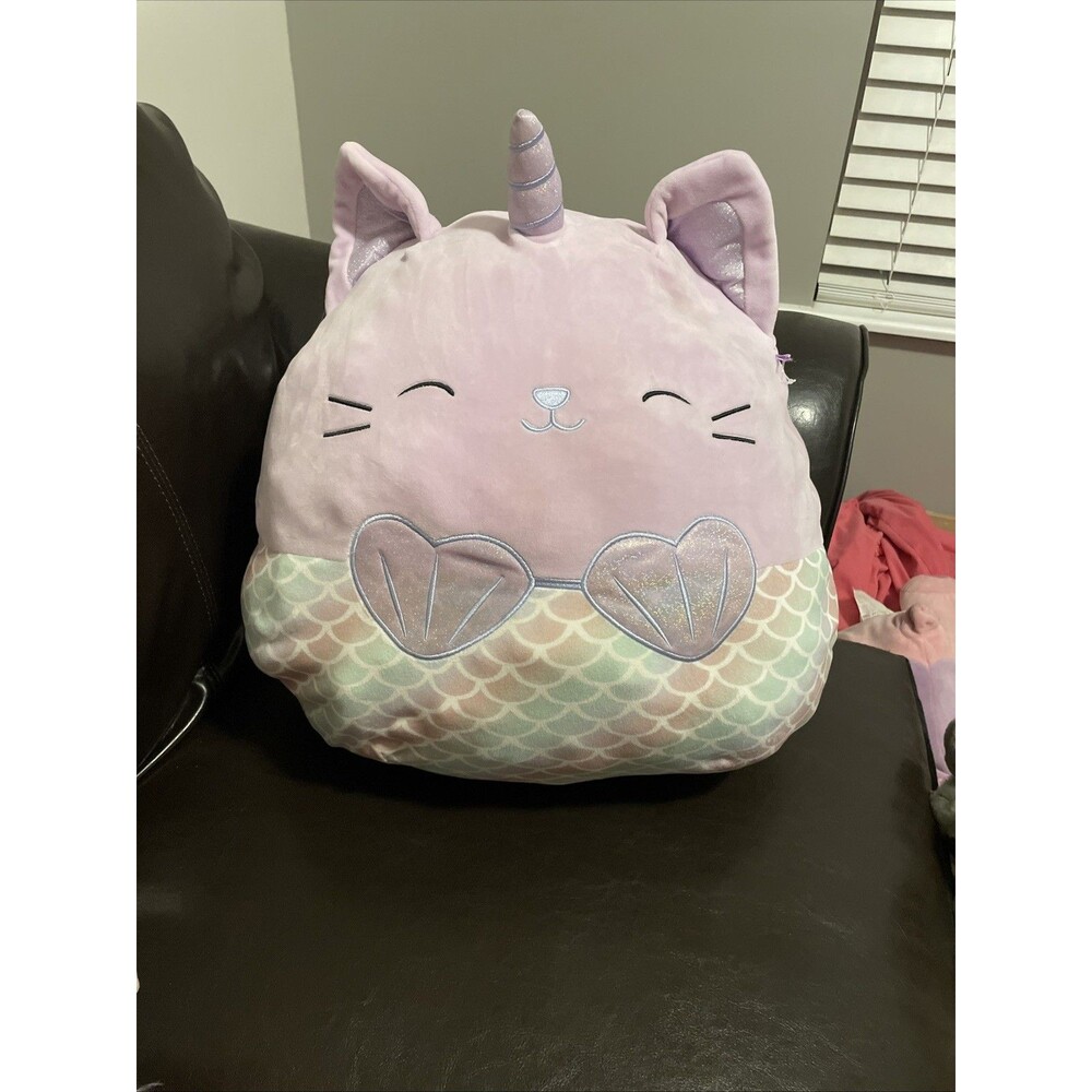 Squishmallow Anya The Caticorn Mermaid 16” Ultrasoft Plush Cat Unicorn Pillow